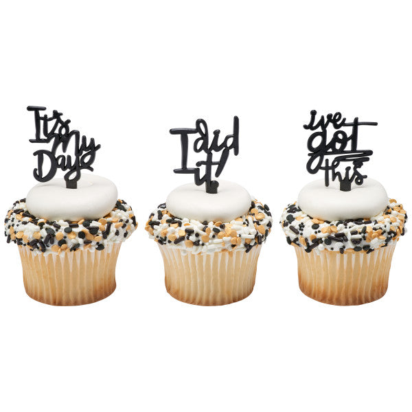 Graduation Inspiration Assortment Cupcake Cake Pics - set of 144