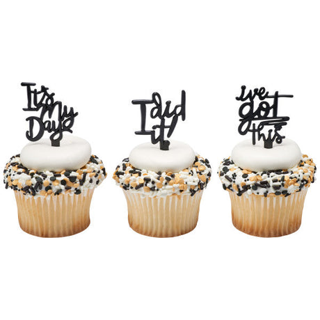 Graduation Inspiration Assortment Cupcake Cake Pics - set of 144