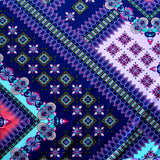 Nylon Lycra Swim Fabric Navy Mint Peach Coral Patchwork
