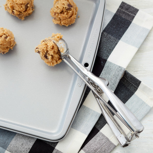 Wilton Stainless Steel Small Cookie Scoop – 4 Teaspoon Capacity