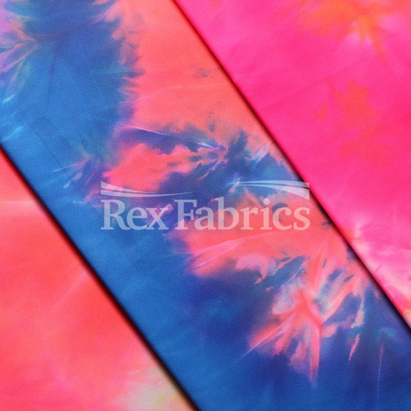 Nylon Tricot Tie Dye Nylon Spandex Fabric - Pastel Tie-Dye Print, 200 GSM, 58/60" Width (1 Yard)