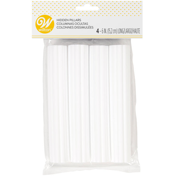 Wilton White Hidden Pillars – 4 Inch, Set of 4