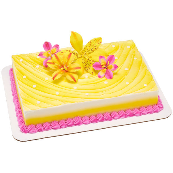 Bright Lilies Tropical Flower Assortment Gum Paste Spray - 12 flowers