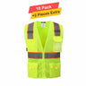Tricot Reflective Vest with Liner - 10 Pack - 3.5oz  - 100% Polyester