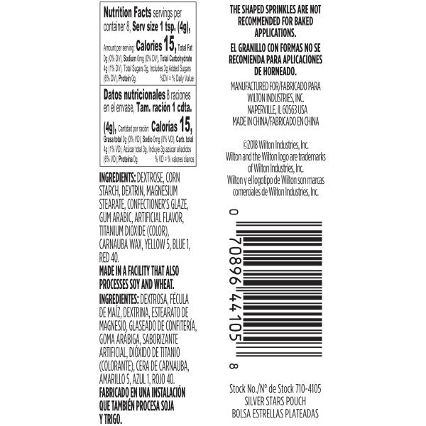 Wilton Silver Star Sprinkles – 1.1 oz.