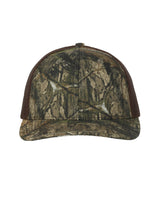 Structured Camo Trucker With Solid Mesh Back Hat