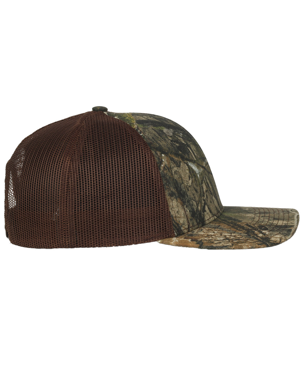 Structured Camo Trucker With Solid Mesh Back Hat