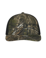 Structured Camo Trucker With Solid Mesh Back Hat