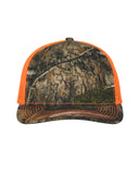 Structured Camo Trucker With Solid Mesh Back Hat