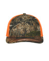 Structured Camo Trucker With Solid Mesh Back Hat