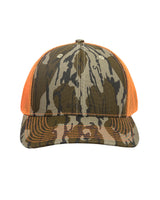 Structured Camo Trucker With Solid Mesh Back Hat