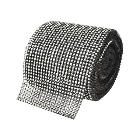 O'Creme Black & Silver Rhinestone Wrap, 4-1/2" x 10 Yards