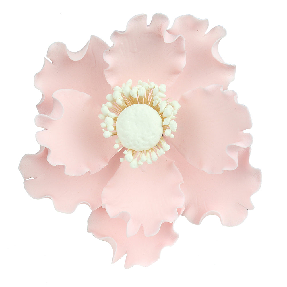 O'Creme Gumpaste Anemone Flower, Pink, 4.5" - 3 pieces