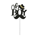 O'Creme 'Oh Boy' Black Cake Topper