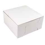 O'Creme One Piece White Cake Box, 7" x 7" x 4", Pack of 10