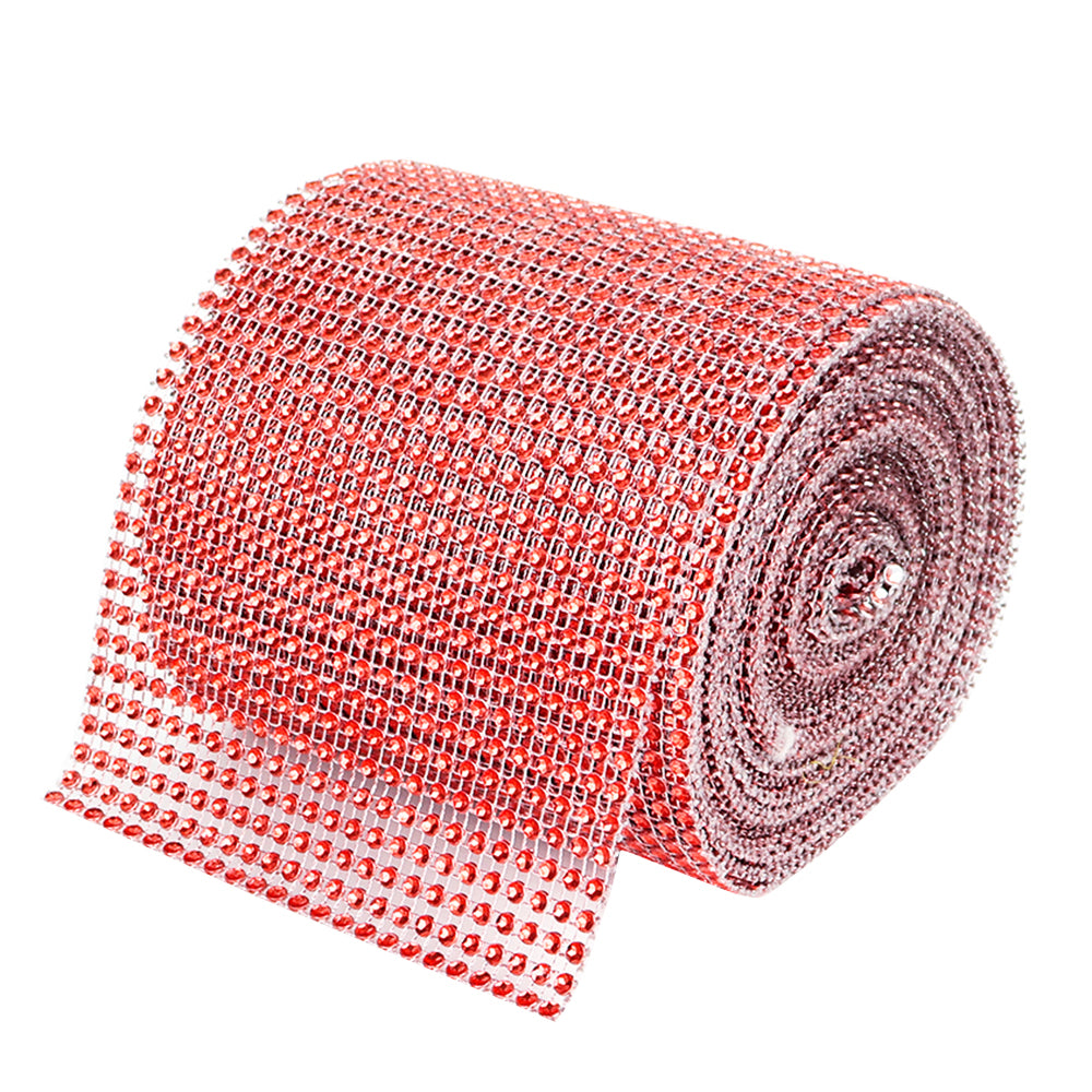 O'Creme Red Rhinestone Wrap, 4-1/2" x 10 Yards