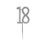 O'Creme Silver Rhinestone 'Number Eighteen' Cupcake Topper
