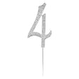 O'Creme Silver Rhinestone 'Number Four' Cake Topper
