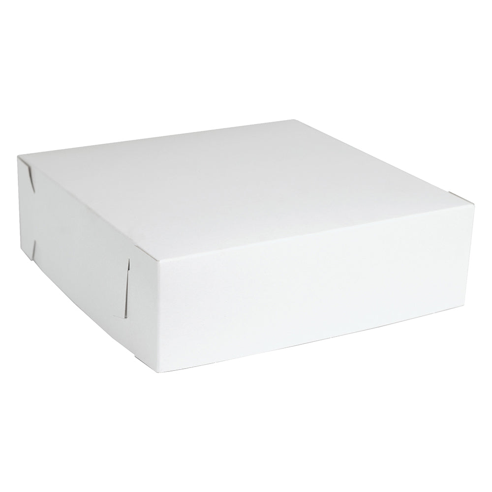 O'Creme White One Piece Square Cake Box, 8" x 8" x 2.5" - Pack of 10