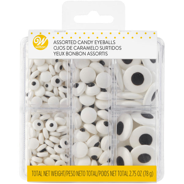 Wilton Edible Black and White Candy Eyeball Sprinkles, 2.75 oz.