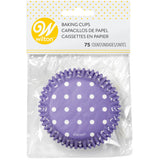 Wilton Lavender with White Polka Dots Baking Cases, 75-Count