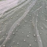 Pearl Tulle Polyester Fabric - Soft Mesh With Scattered Pearls, 58" Width