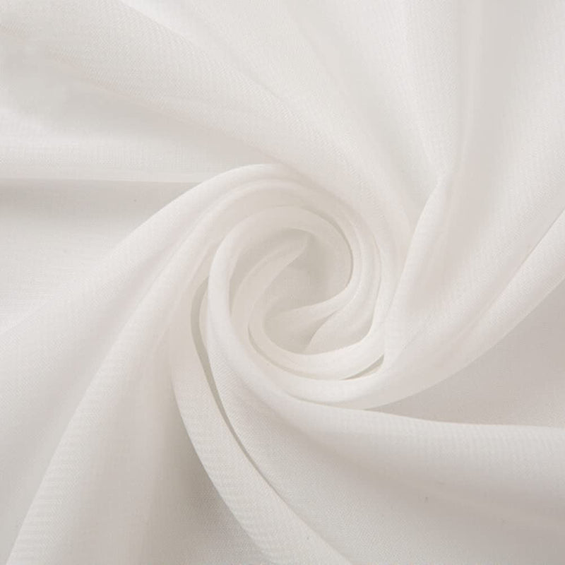Off White Solid Chiffon Fabric 1 Yard Rustic Sheer Decorative Bridal Wedding Backdrop Home Décor