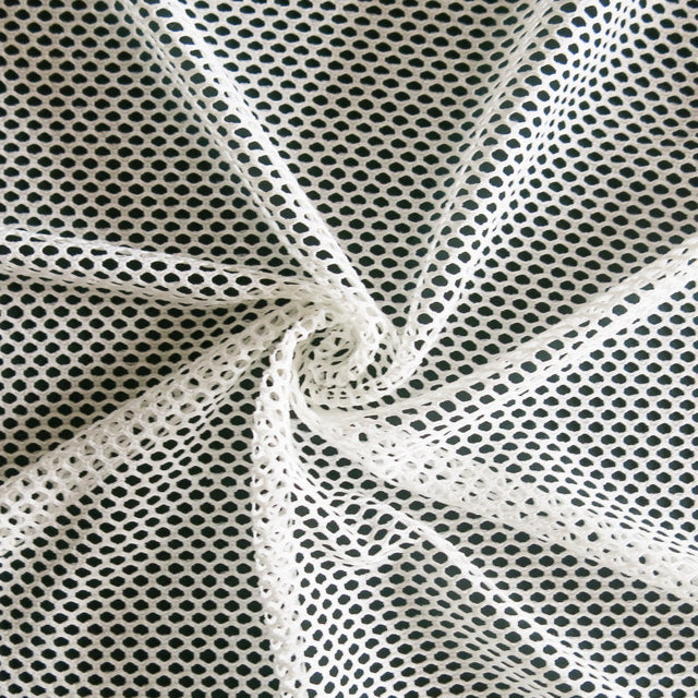 Diamond Nylon Spandex Mesh Fabric Off White 26" Remnant