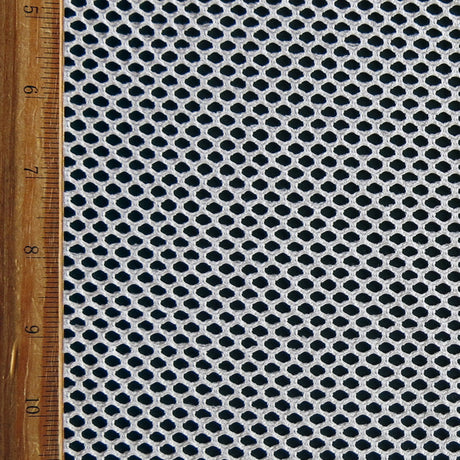 Diamond Nylon Spandex Mesh Fabric Off White 26" Remnant