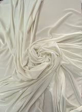 Off White Stretch Velvet Fabric - Off White, 58"-60" Width