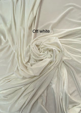 Off White Stretch Velvet Fabric - Off White, 58"-60" Width