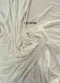 Off White Stretch Velvet Fabric - Off White, 58"-60" Width