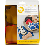 Wilton Dog Pet Shapes Metal Cookie Cutter Set, 4-Piece