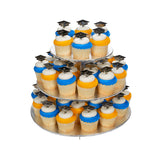Graduation Black Metallic Hat Cupcake Cake Pics - set of 144