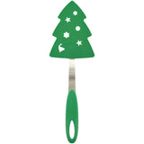 Wilton Green Christmas Tree Plastic Turner or Spatula with Metal and Silicone Handle