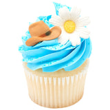 Daisy White Flower Assortment Gum Paste Toppers - 4 per order