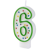 Wilton Number 6 Green Birthday Candle