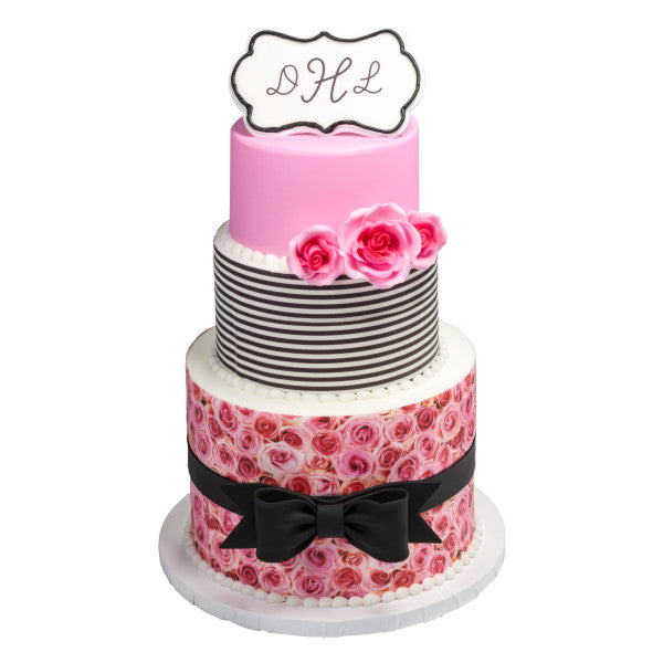 Black Gum Paste Bows cake toppers - 12 count package