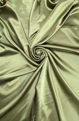 Crepe Satin Polyester Fabric - Olive, Shiny, 58" Width (1 Yard)