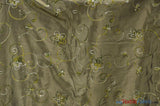 Aurora Taffeta Embroidered Floral Taffeta Fabric - Multi Color Floral Embroidery With Sequins, 54" Width (1 Yard)