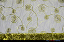 Donatello Organza Embroidery Fabric - Embroidered Floral Sheer, 54" Width, Multiple Colors (1 Yard)