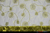 Donatello Organza Embroidery Fabric - Embroidered Floral Sheer, 54" Width, Multiple Colors (1 Yard)