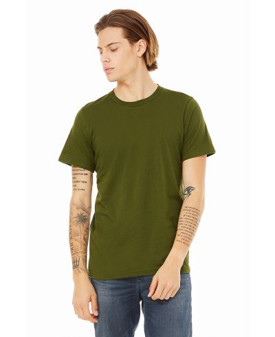 Bella Canvas 3001 Airlume Combed And Ring-Spun Cotton Fabric - Olive, Crewneck, Short Sleeve (1 Piece)