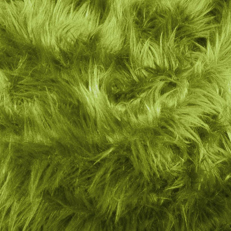 Olive Faux Fur Fabric - Luxury Shaggy, Olive, 60" Width (1 Yard)