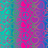 Printed Spandex Ombre Hearts & Peace Symbols