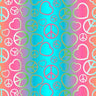 Printed Spandex Ombre Hearts & Peace Symbols