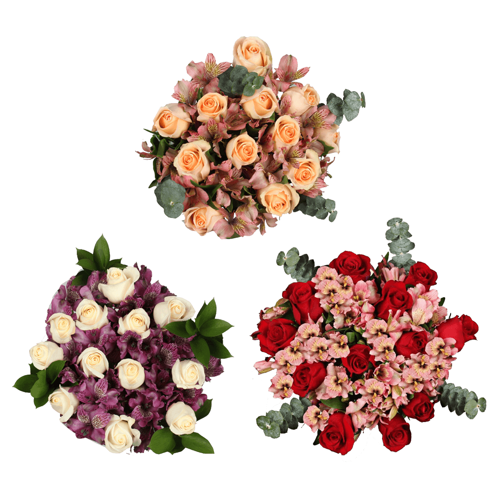 Grandiose Flower Bouquet Fresh Mixed Roses and Alstroemeria