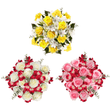 Grandiose Flower Bouquet Fresh Mixed Roses and Alstroemeria