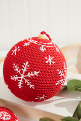 4"-5" Red Cotton Snowflake Ornament