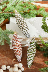 6” Holiday Pinecone Glass Ornament
